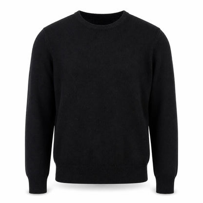 The House of Bruar Mens Black XS Lambswool Crew Neck Jumper