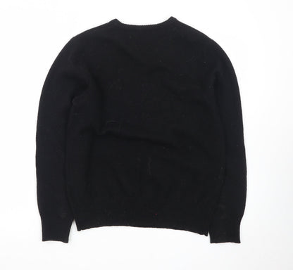 The House of Bruar Mens Black XS Lambswool Crew Neck Jumper