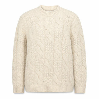 Zara Women Beige Cable-Knit Wool Blend Jumper Size 12