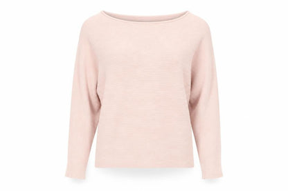 Principles Women Pink Boat Neck Long Sleeve Knit Jumper Medium