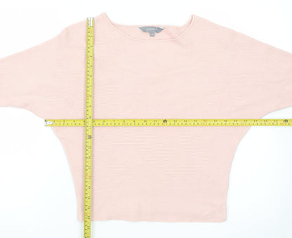 Principles Women Pink Boat Neck Long Sleeve Knit Jumper Medium