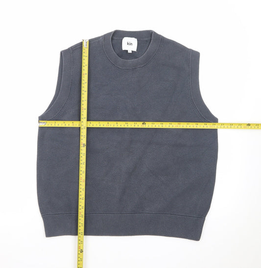 Kin Women’s Grey Sleeveless Knit Vest Jumper Size M