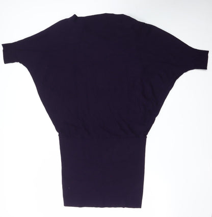 Phase Eight Women Purple Size 10 Knit Batwing Bodycon Dress