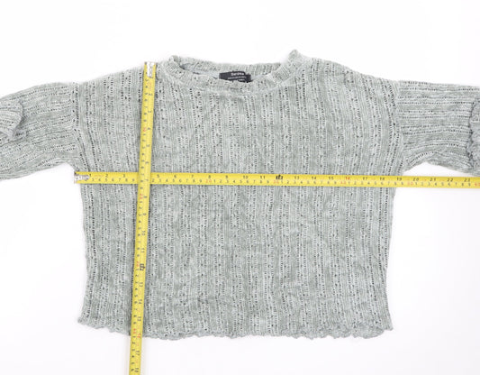 Bershka Womens Grey Knit Pullover Jumper Size XS