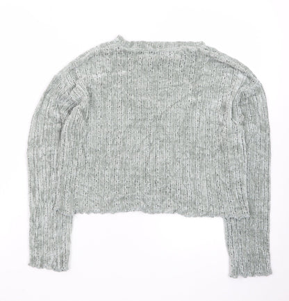 Bershka Womens Grey Knit Pullover Jumper Size XS