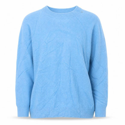 Zara Women Blue Wool Blend Crew Neck Pullover Jumper Size L