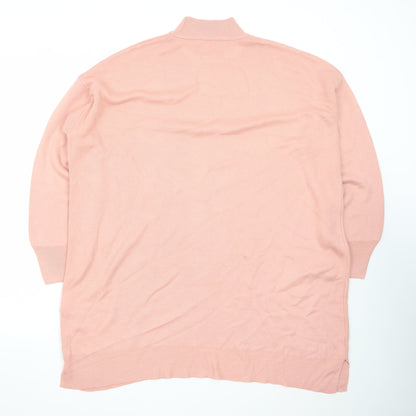 LCWModest Women's Pink Mock Neck Long Sleeve Tunic Jumper Size L