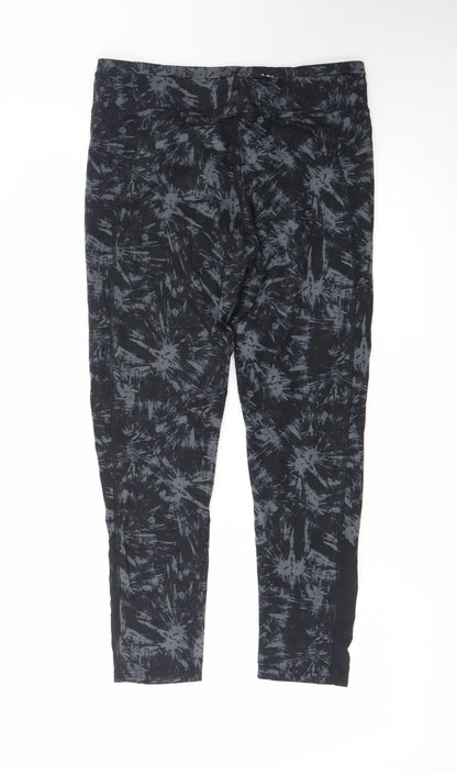 USA Pro Women's Black Tie Dye Ankle Leggings Size 14