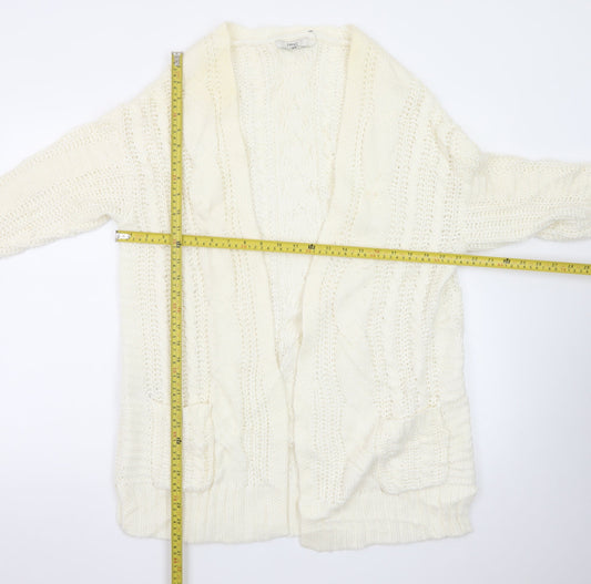 Next Women’s Ivory Cable Knit Long Sleeve Cardigan Size S
