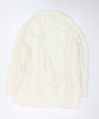 Next Women’s Ivory Cable Knit Long Sleeve Cardigan Size S