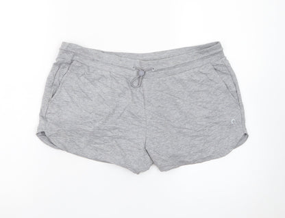 Marks and Spencer Women Grey Jersey Drawstring Shorts Size 14