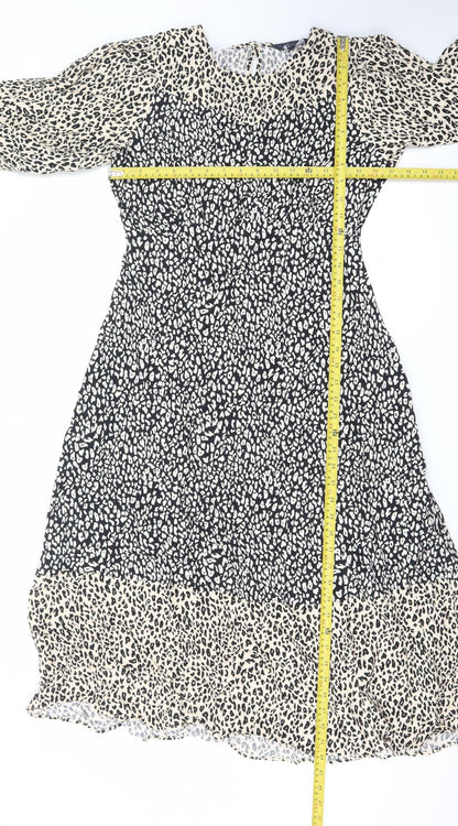 Marks and Spencer Women's Multicoloured Animal Print Midi Dress Size 10