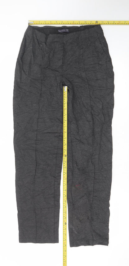 Marks and Spencer Women’s Grey Regular Fit Jersey Trousers Size 10