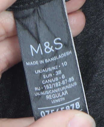 Marks and Spencer Women’s Grey Regular Fit Jersey Trousers Size 10