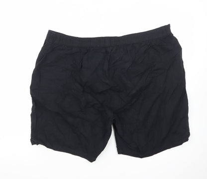 Bonmarché Women Black Embroidered Chino Shorts Size 20