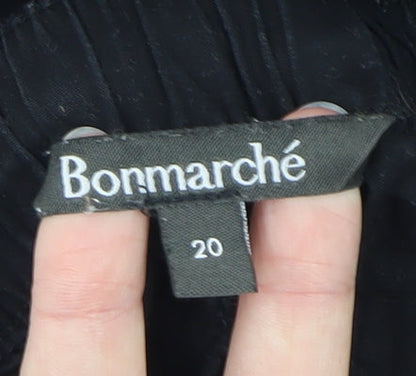 Bonmarché Women Black Embroidered Chino Shorts Size 20