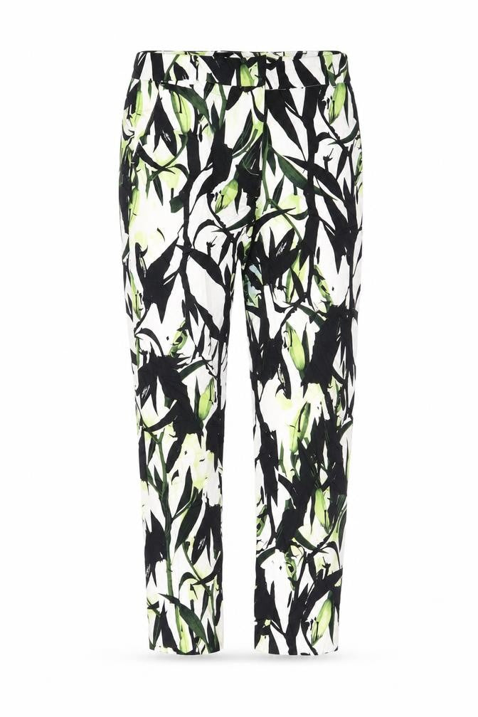 Reiss Women’s Multicoloured Floral Cropped Slim Trousers Size 8