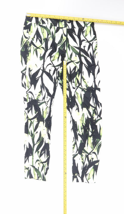 Reiss Women’s Multicoloured Floral Cropped Slim Trousers Size 8