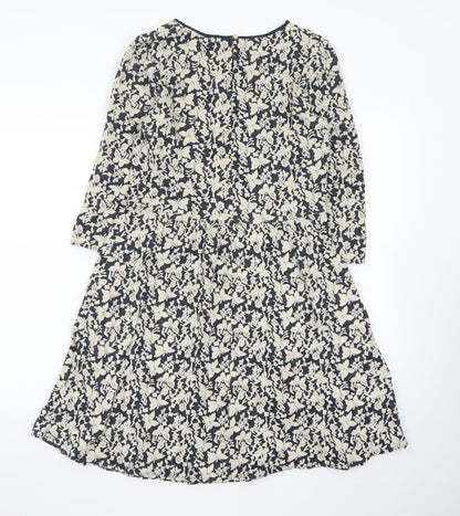 Oasis Women Blue Floral Jacquard Fit & Flare Dress Size S