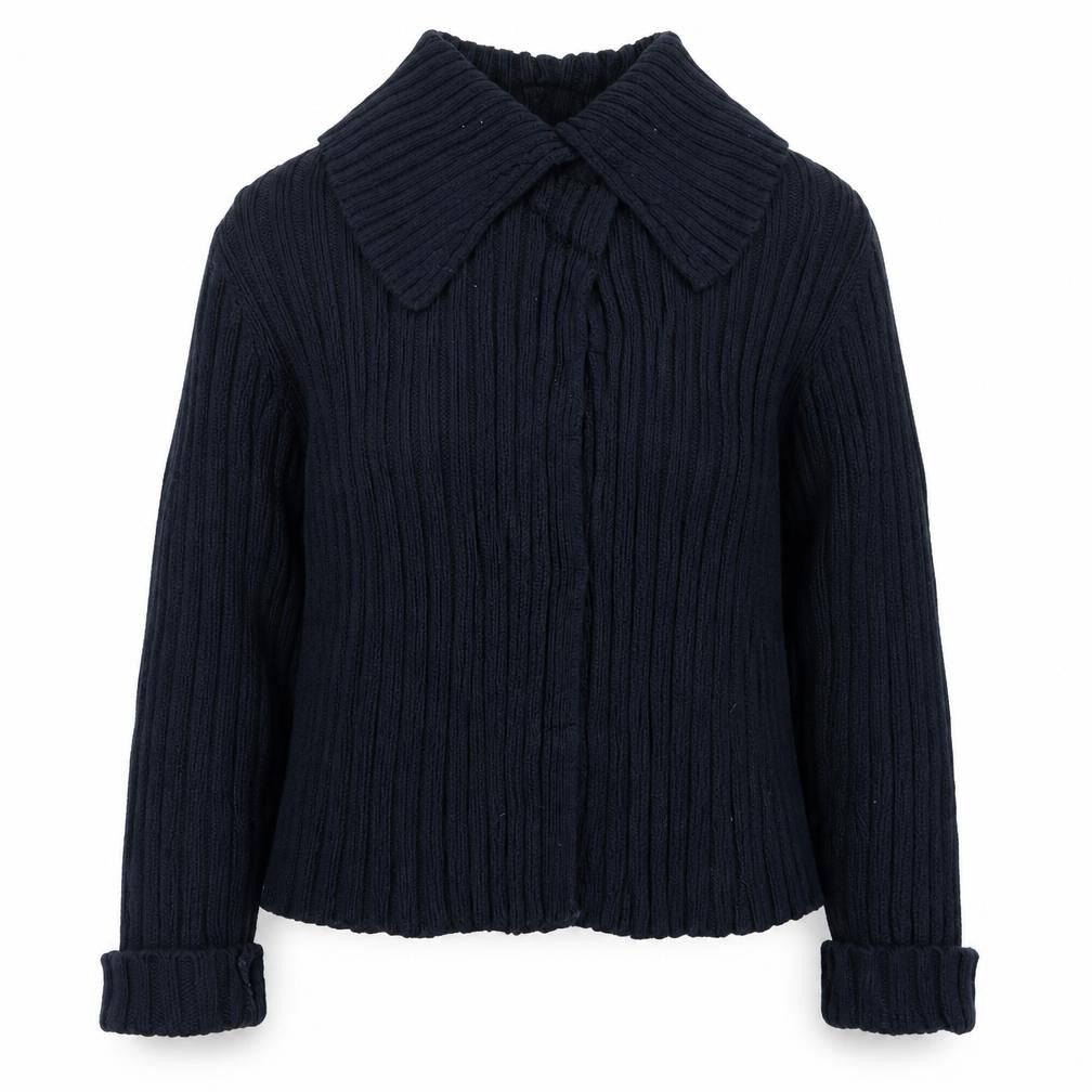 Marks and Spencer Womens Black Wool Blend Collared Cardigan XL