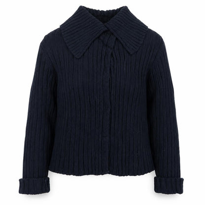 Marks and Spencer Womens Black Wool Blend Collared Cardigan XL