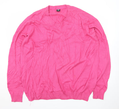 Cotton Traders Men’s Pink 2XL V-Neck Cotton Pullover Jumper