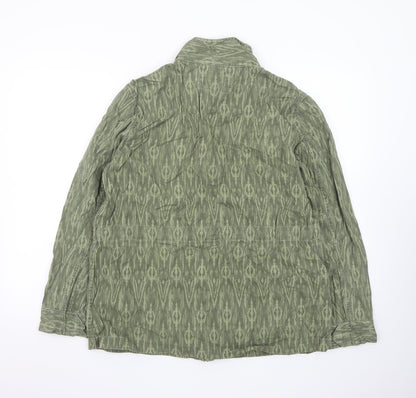 Marks and Spencer Women’s Green Military Jacket Size 12 Cotton