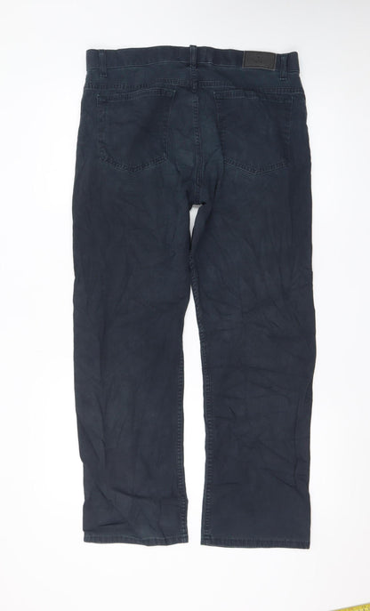 Marks and Spencer Blue Harbour Men's Dark Blue Straight Comfort Waist Jeans 34W 29L