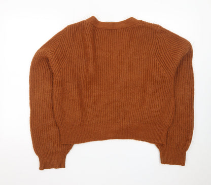 The Kooples Women's Brown Mohair Blend V-Neck Cardigan Size S