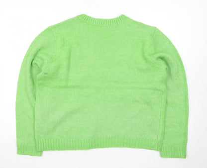 JDY Women's Green Crew Neck Knit Pullover Jumper Size 2XL