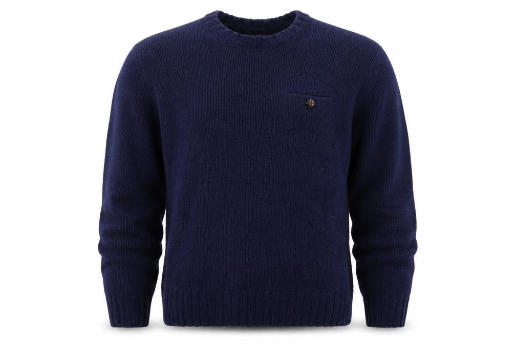 Ralph Lauren Mens Blue Wool Crew Neck Pullover Jumper L