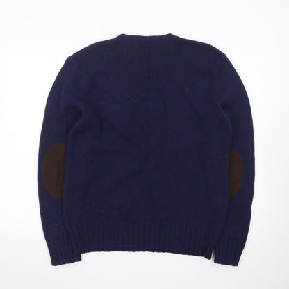 Ralph Lauren Mens Blue Wool Crew Neck Pullover Jumper L