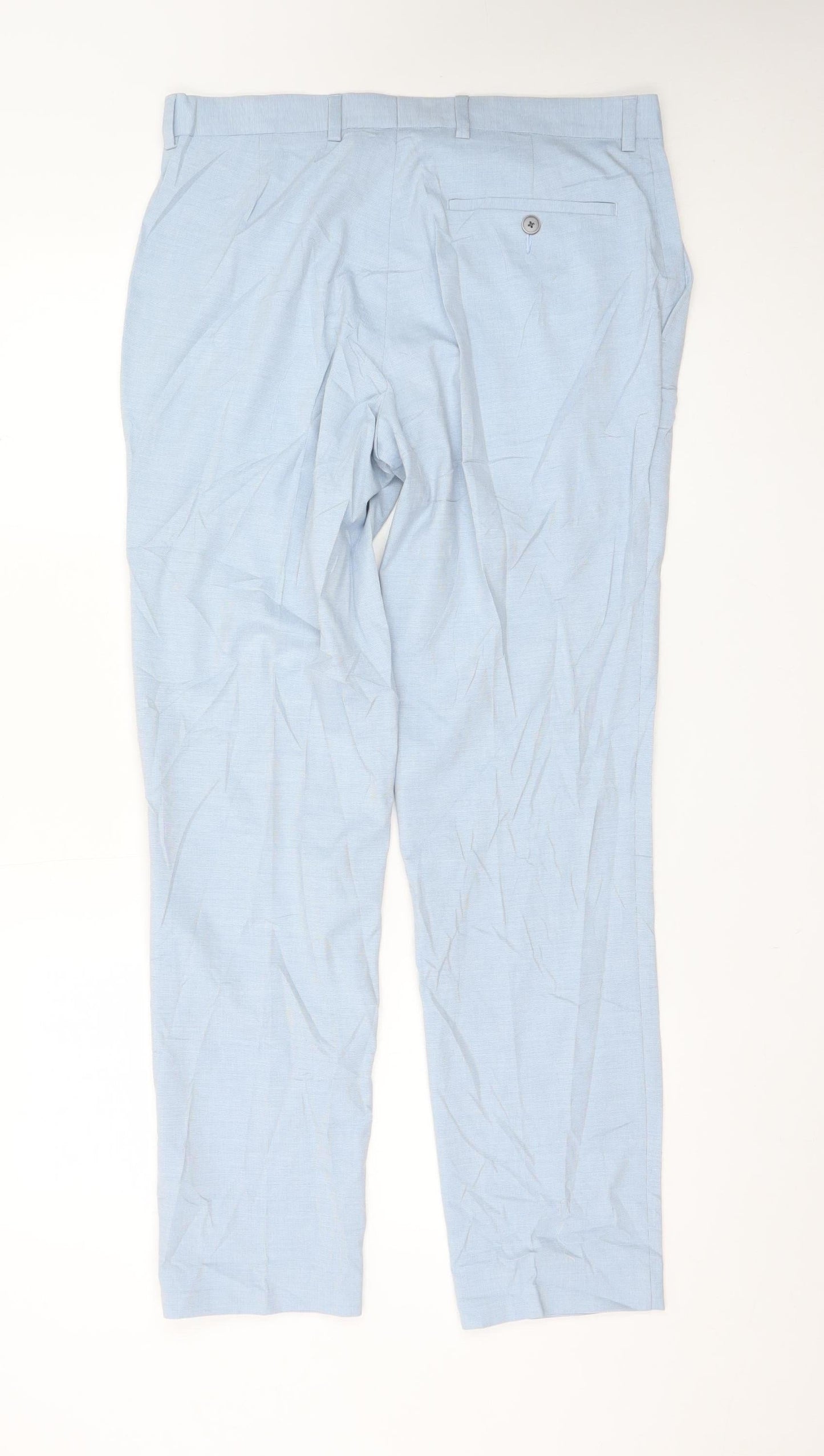 Marks and Spencer Men's Blue Regular Fit Chino Trousers Size 32R