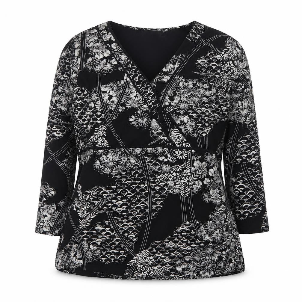 Marks and Spencer Women’s Black Floral Wrap Blouse UK 18