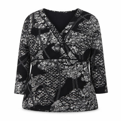 Marks and Spencer Women’s Black Floral Wrap Blouse UK 18
