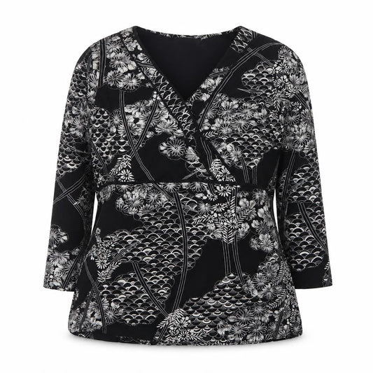 Marks and Spencer Women’s Black Floral Wrap Blouse UK 18