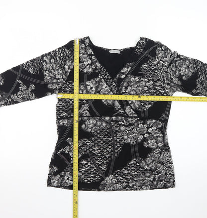 Marks and Spencer Women’s Black Floral Wrap Blouse UK 18