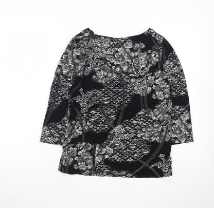 Marks and Spencer Women’s Black Floral Wrap Blouse UK 18