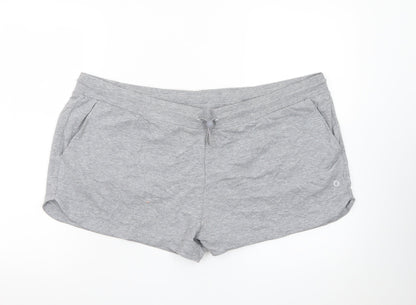 Marks and Spencer Women Grey Size 22 Drawstring Sweat Shorts