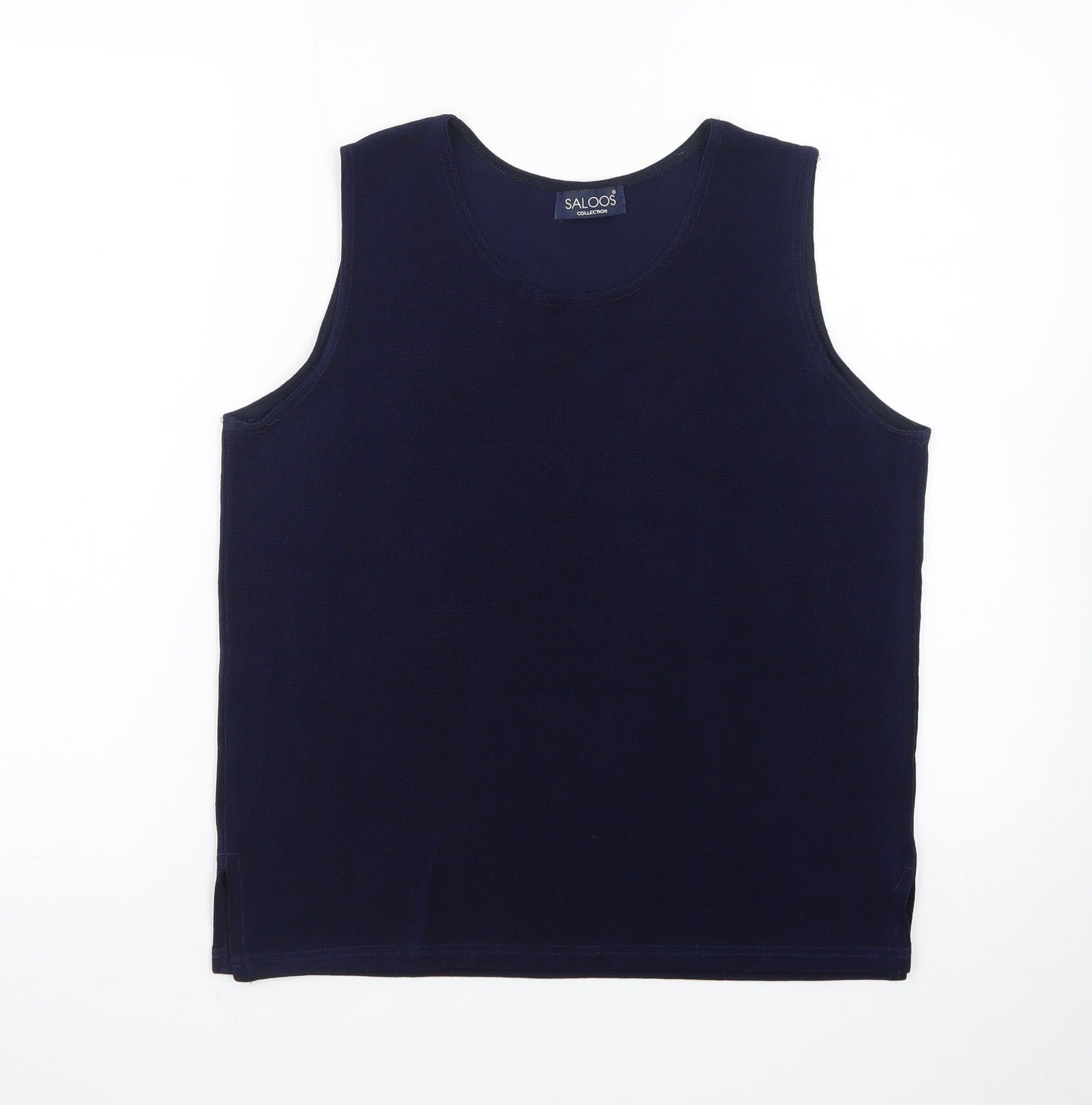 Saloos Women’s Blue Sleeveless Basic Jersey Tank Top M