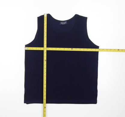 Saloos Women’s Blue Sleeveless Basic Jersey Tank Top M