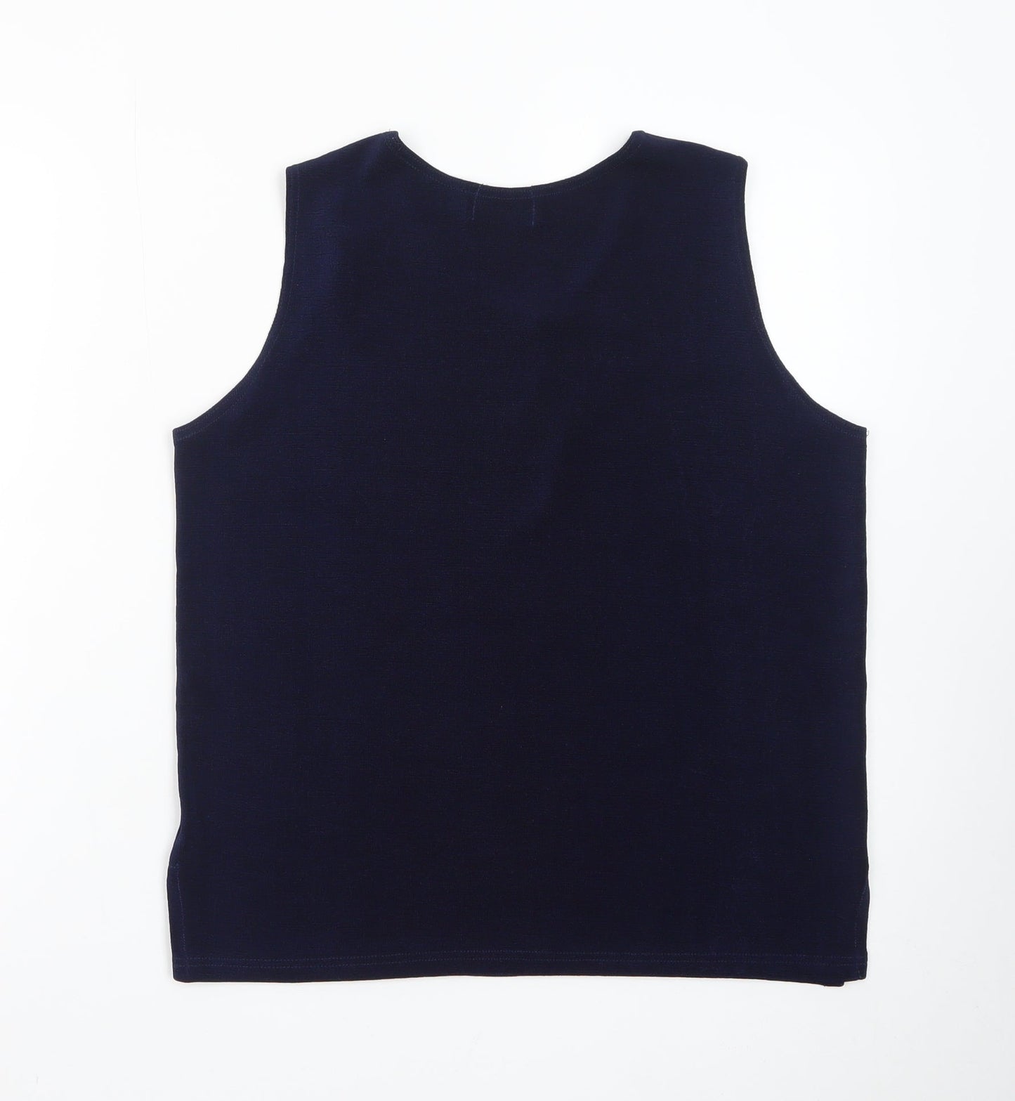 Saloos Women’s Blue Sleeveless Basic Jersey Tank Top M