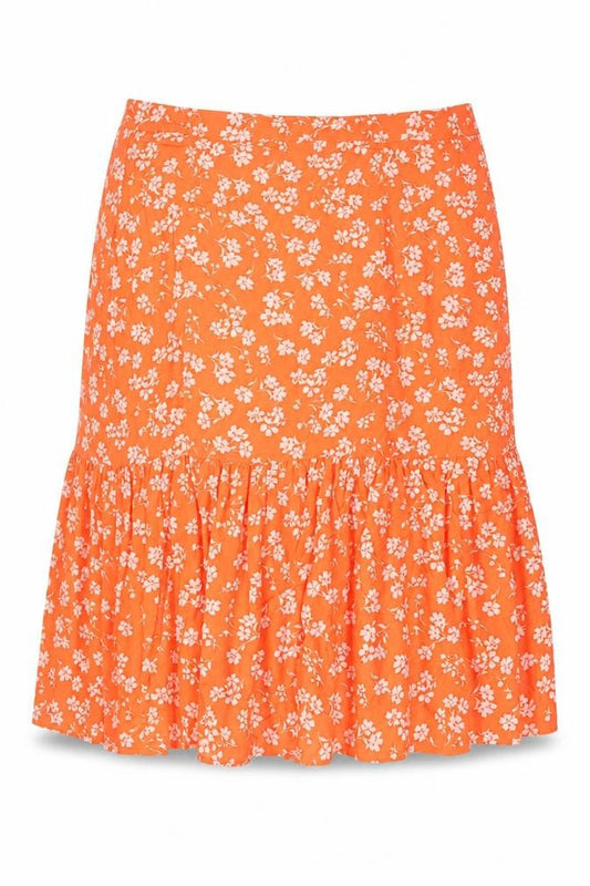 Marks and Spencer Women's Orange Floral A-Line Skirt Size 22