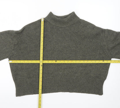 Anine Bing Women’s Grey Cashmere Mock Neck Jumper Size S
