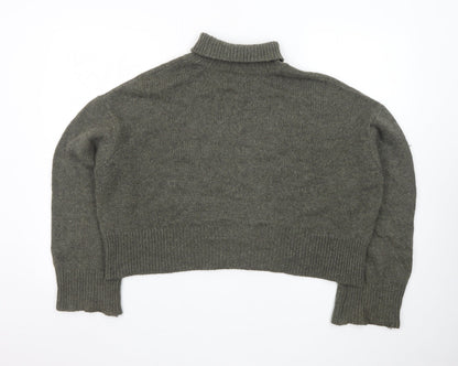 Anine Bing Women’s Grey Cashmere Mock Neck Jumper Size S