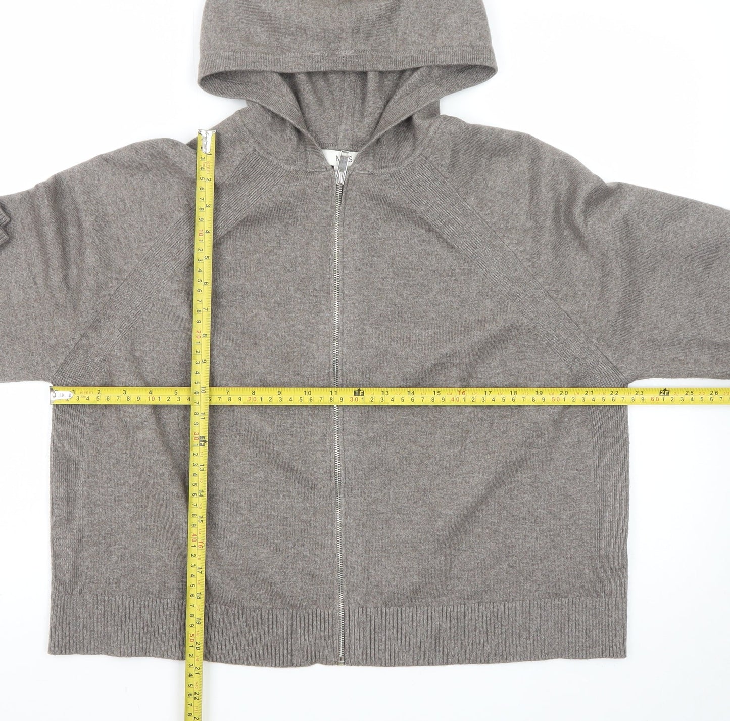 Marks and Spencer Women’s Beige Cashmere Full Zip Hoodie Size L