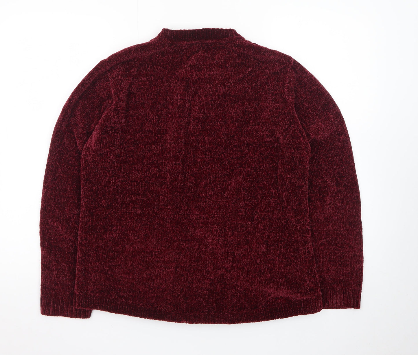 Classic Women's Burgundy Chenille Knit Jumper M