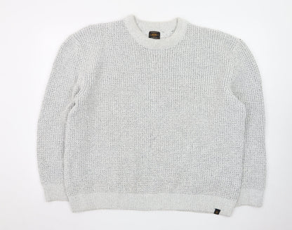 Next Men Grey Chunky Knit Crew Neck Pullover Jumper 2XL