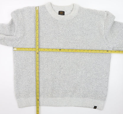 Next Men Grey Chunky Knit Crew Neck Pullover Jumper 2XL