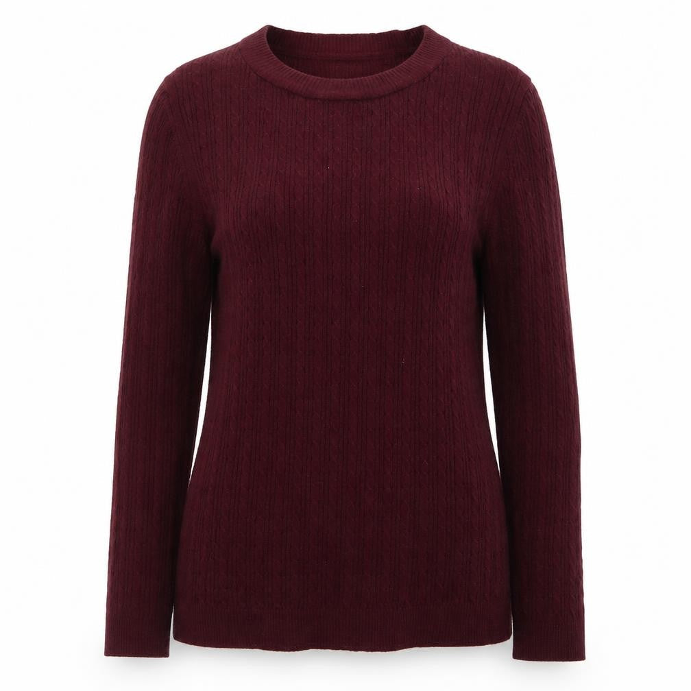 Stradivarius Womens Red Cable Knit Pullover Jumper Size 8
